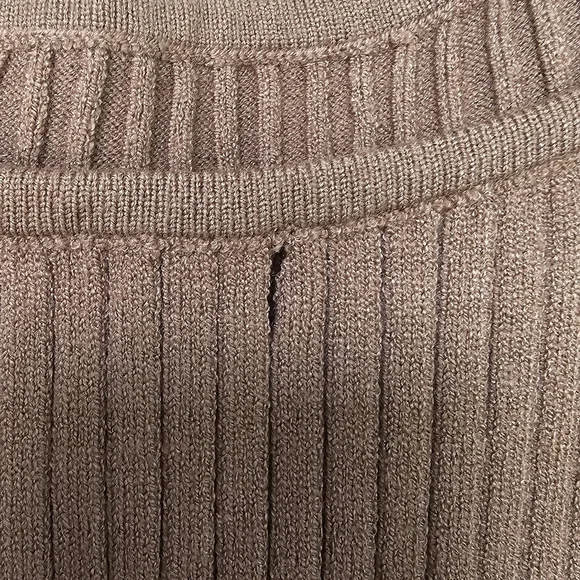 Lulus Women's Light Brown Ribbed Knit Midi Sweater Dress, Size XS - Picture 5 of 9